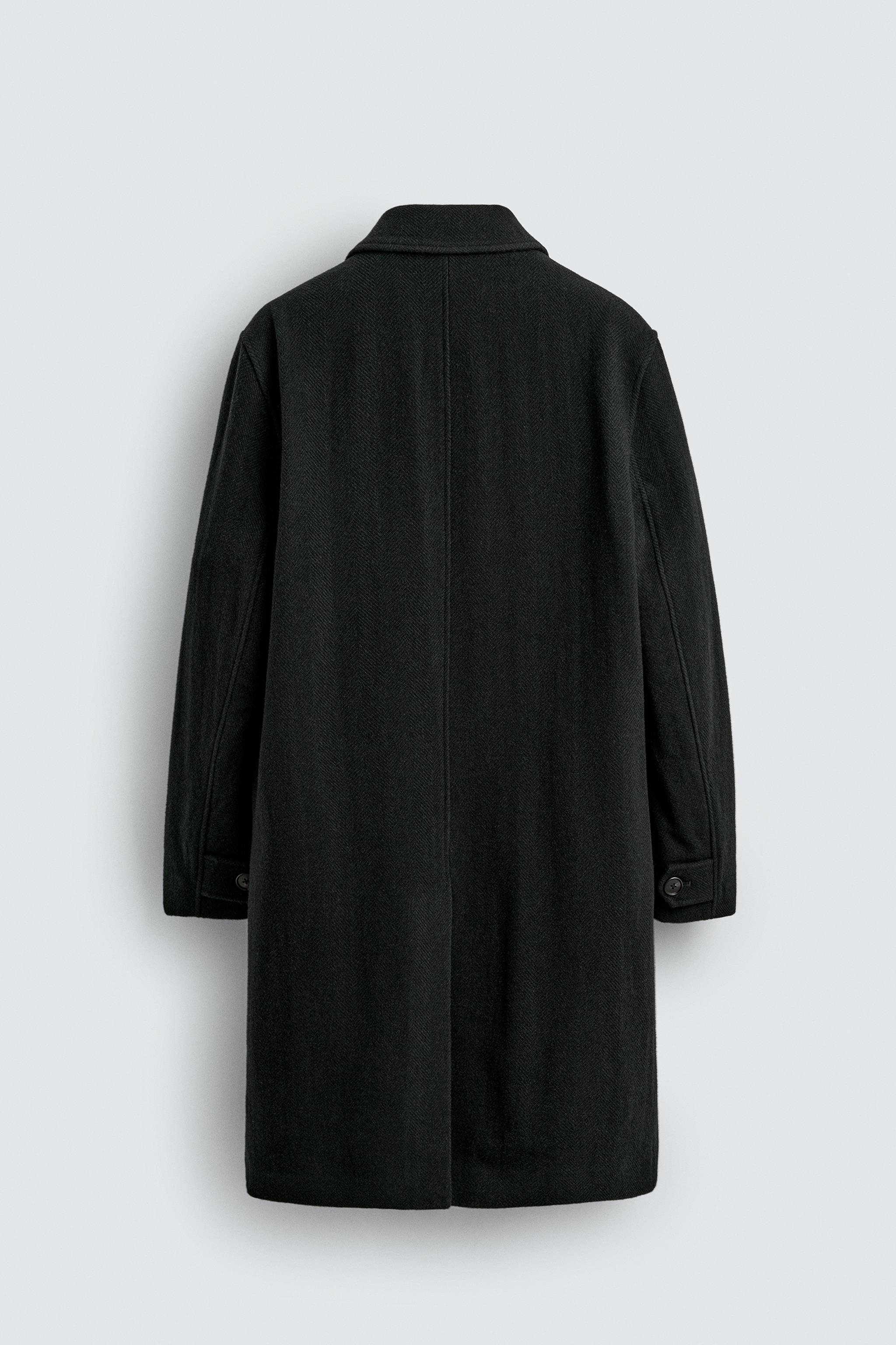 100% WOOL HERRINGBONE COAT